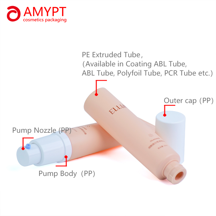 Hot Selling Cosmetic Plastic Pump Tube Packaging for Primer BB Cream