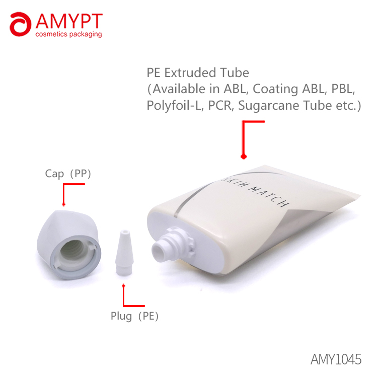 coametic packaging plastic oval tube for sunscreen cream