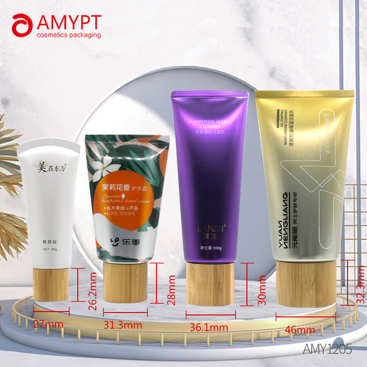 25g 50g 100g 150g tube packaging with Bamboo Screw cap