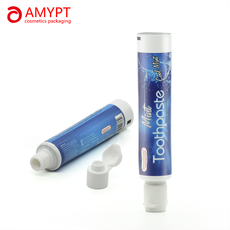 cosmetic packaging plastic tube with butterfly shape flip top cap 