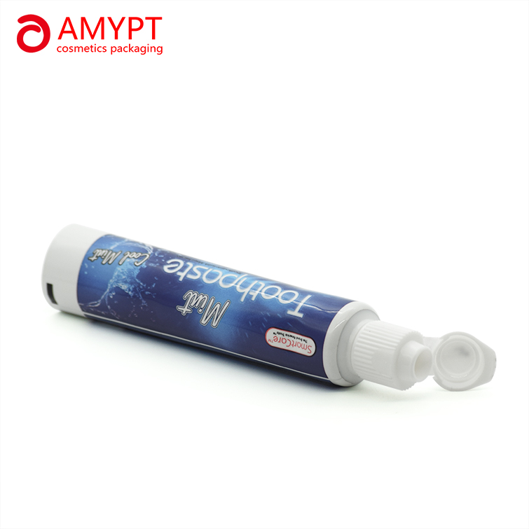 cosmetic packaging plastic tube with butterfly shape flip top cap 