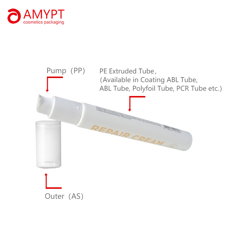 25-60g tube packaging with airless pump 