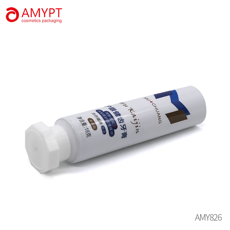 Empty Plastic Cosmetic Hand Cream Tube With Octagonal Cap