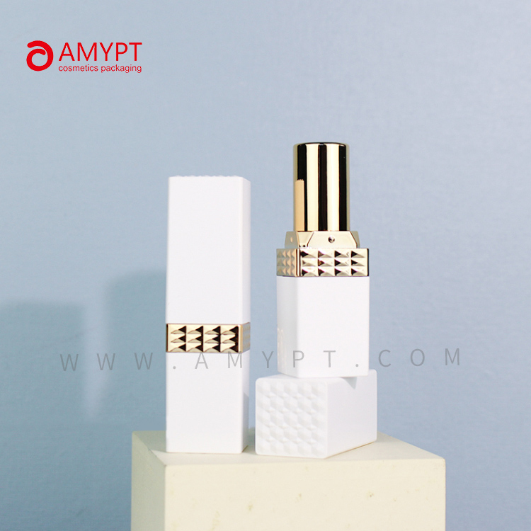 Empty Click Lipstick Tube Square Shape Lipstick Tube Container White Lipstick Tube