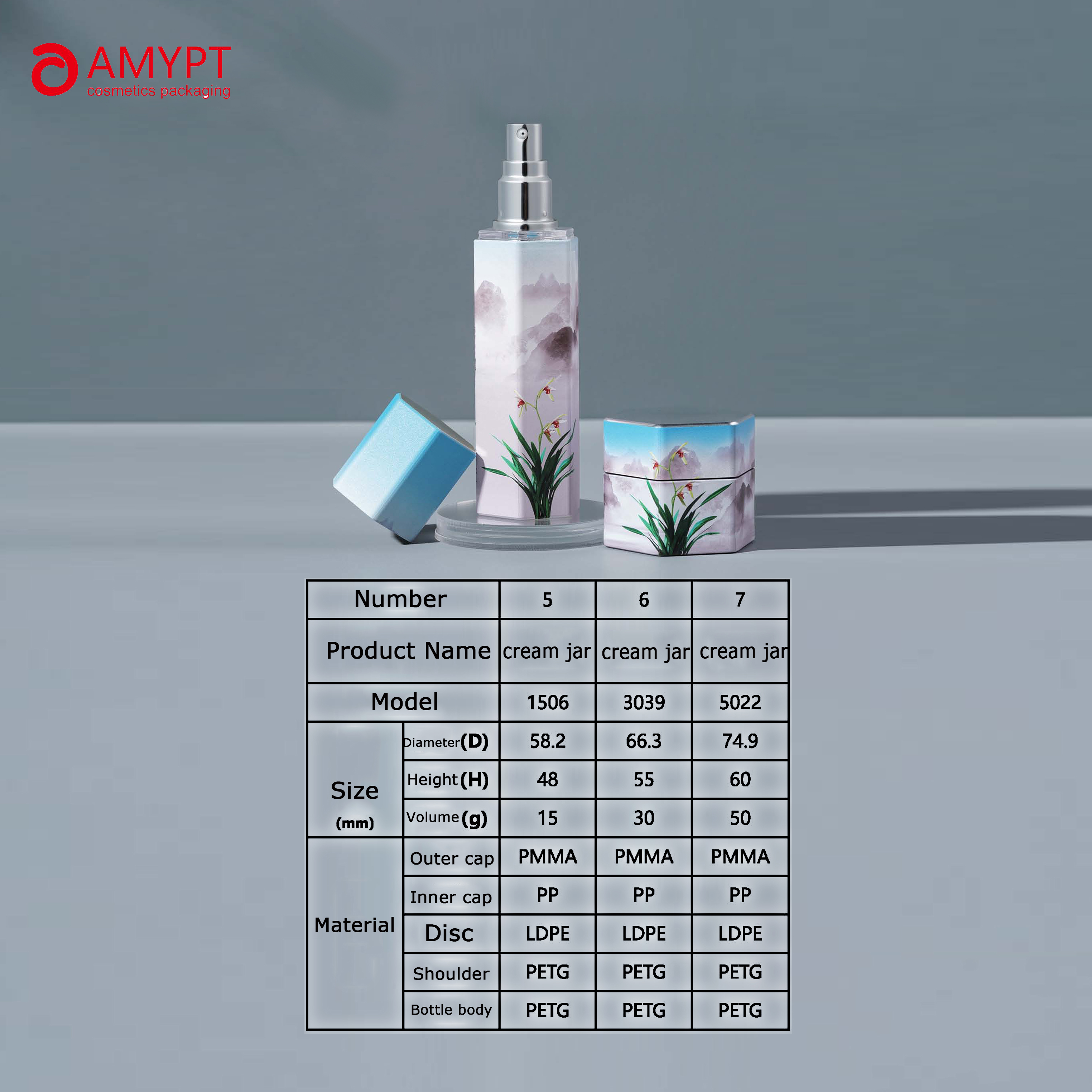 High-end Cosmetic PETG Cream Lotion Jar Bottle Containers