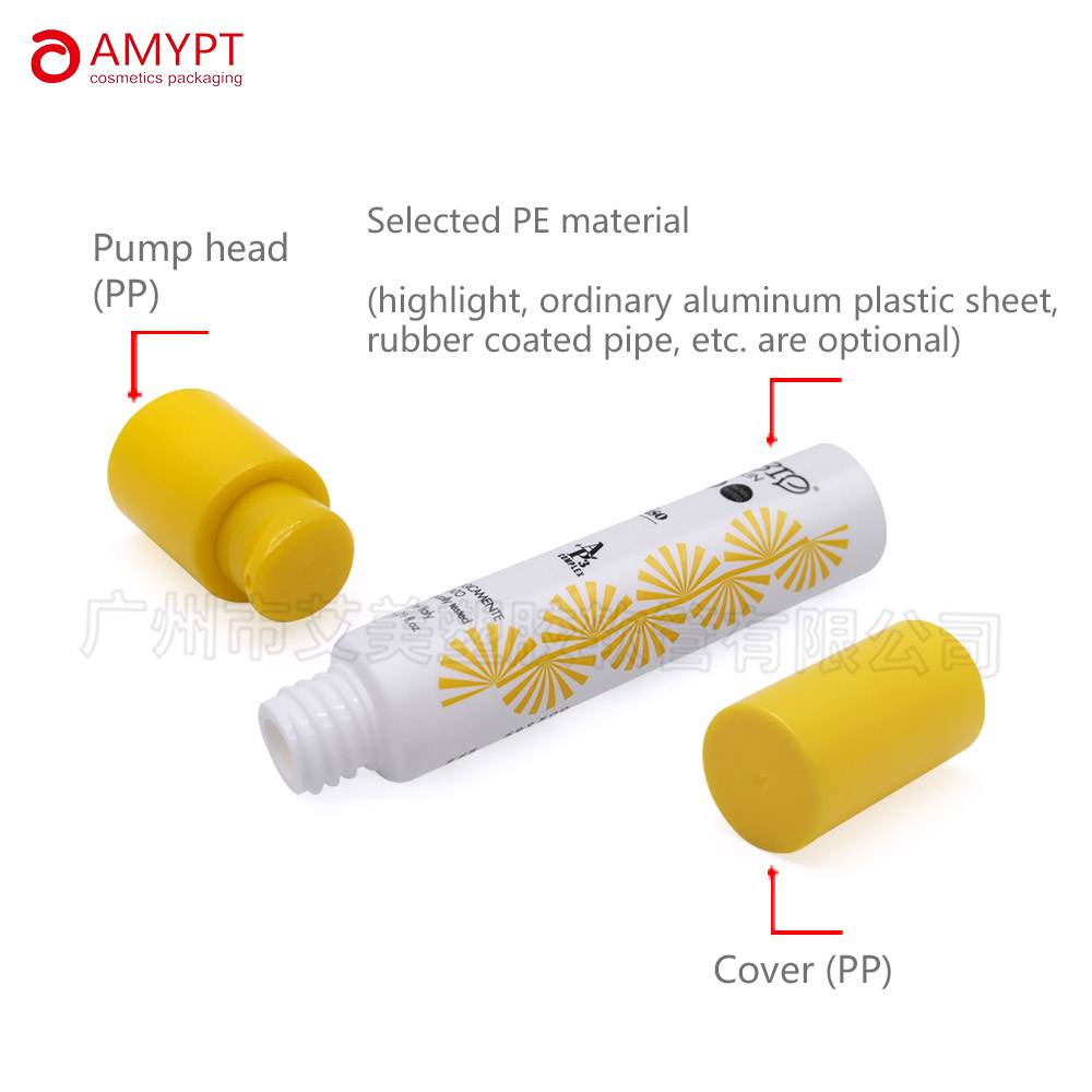 Popular Concise Style Cosmetic Plastic Tube with Airless Pump