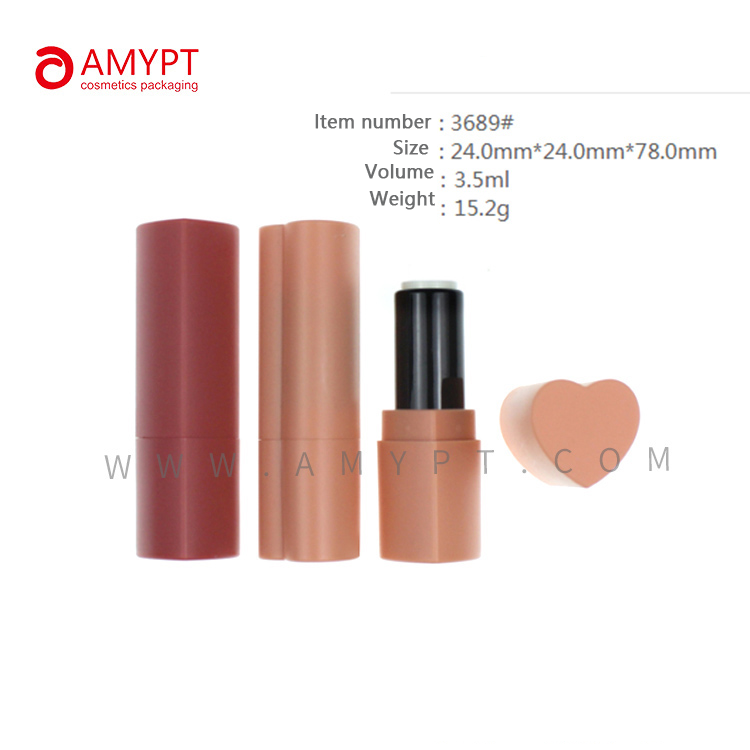 Heart Shape Matte Empty Lipstick Packaging Romance Cosmetics Container 