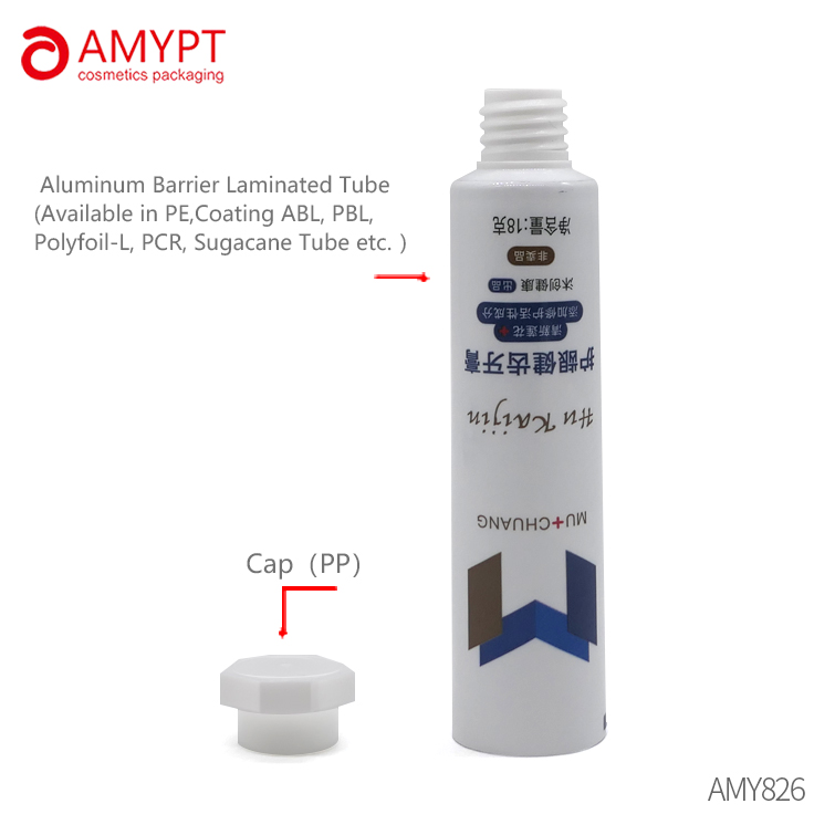 Empty Plastic Cosmetic Hand Cream Tube With Octagonal Cap