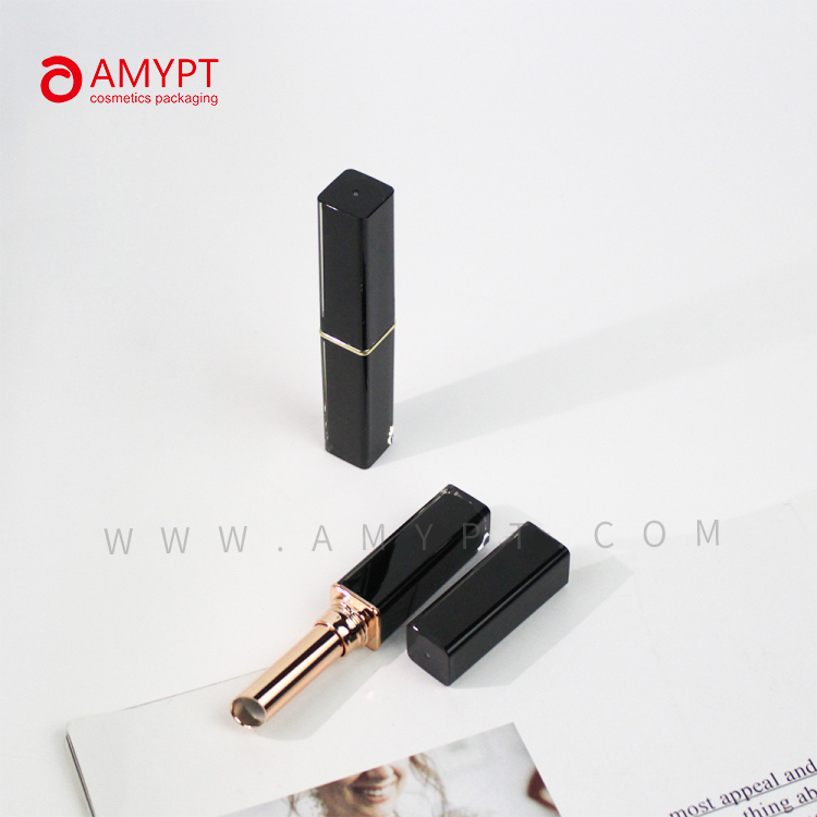 Luxury Empty Lipstick Tube Square Shape Lipstick Tube Container Black Lipstick Tube