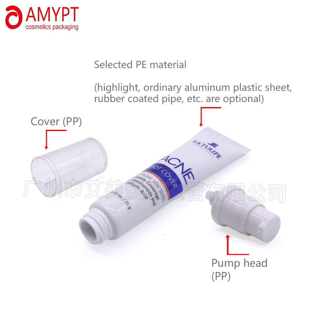 Cosmetic Packaging Plastic Airless Pump Tubes for Cream/Lotion/Gel