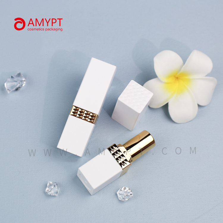 Empty Click Lipstick Tube Square Shape Lipstick Tube Container White Lipstick Tube