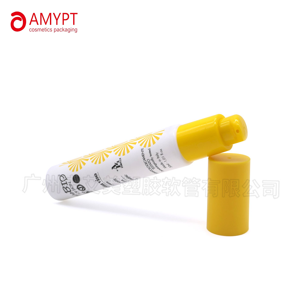 Popular Concise Style Cosmetic Plastic Tube with Airless Pump