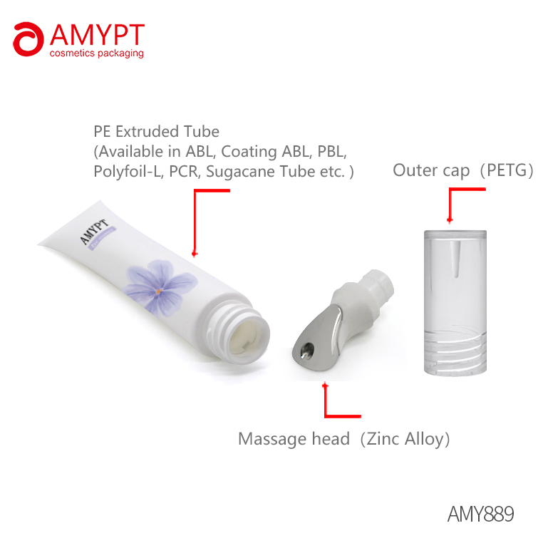 Plastic Eye Cream Tube with Zinc Alloy Head