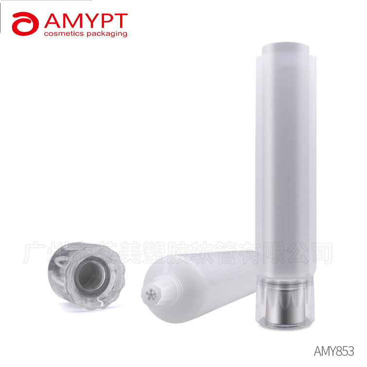 Empty Diameter40 Body Lotion Dual Chamber Cosmetic Tube Packaging With Acrylic Cap