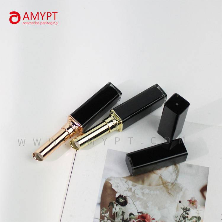 Luxury Empty Lipstick Tube Square Shape Lipstick Tube Container Black Lipstick Tube