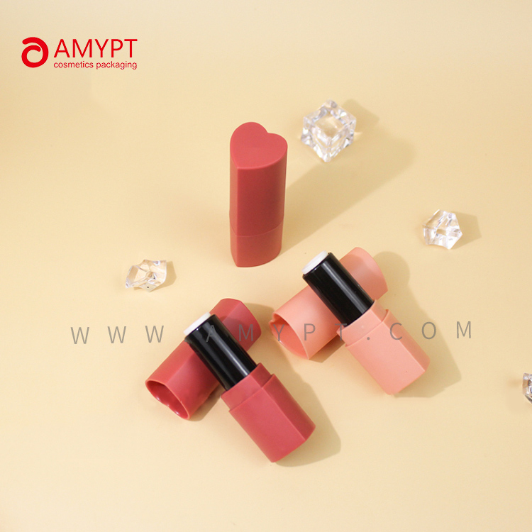 Heart Shape Matte Empty Lipstick Packaging Romance Cosmetics Container 