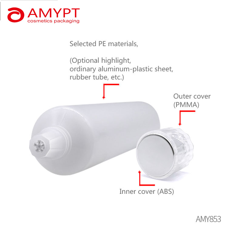 Empty Diameter40 Body Lotion Dual Chamber Cosmetic Tube Packaging With Acrylic Cap