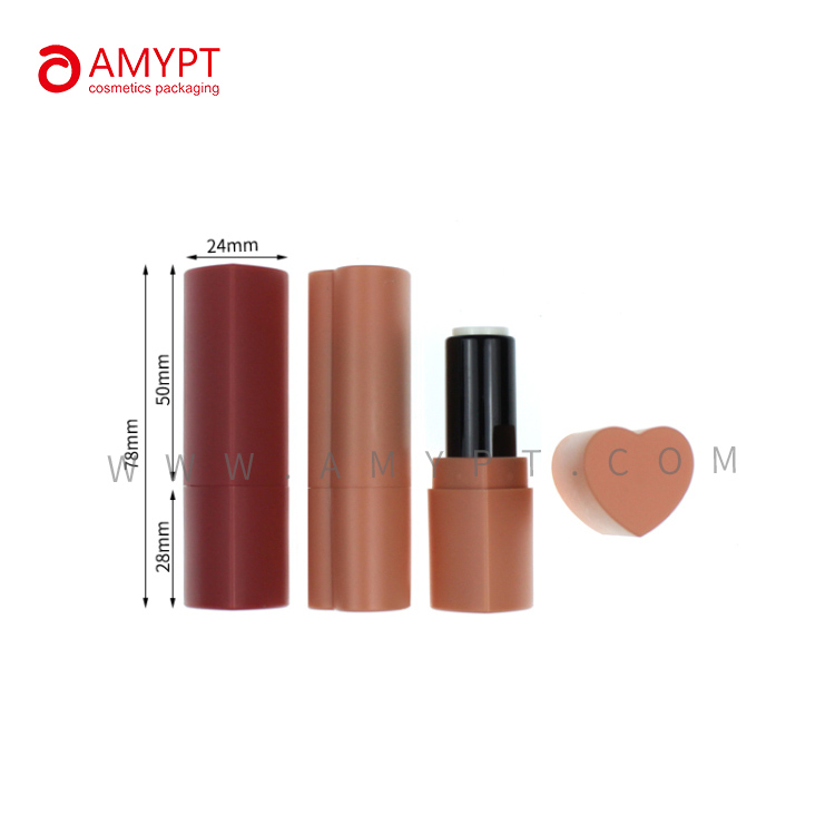 Heart Shape Matte Empty Lipstick Packaging Romance Cosmetics Container 