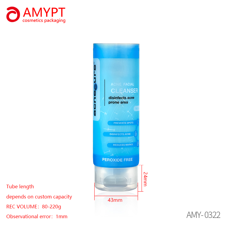 30ml 50ml 90ml 120ml 160ml 200ml 250ml 300ml custom facial wash tube transparent packaging tubes