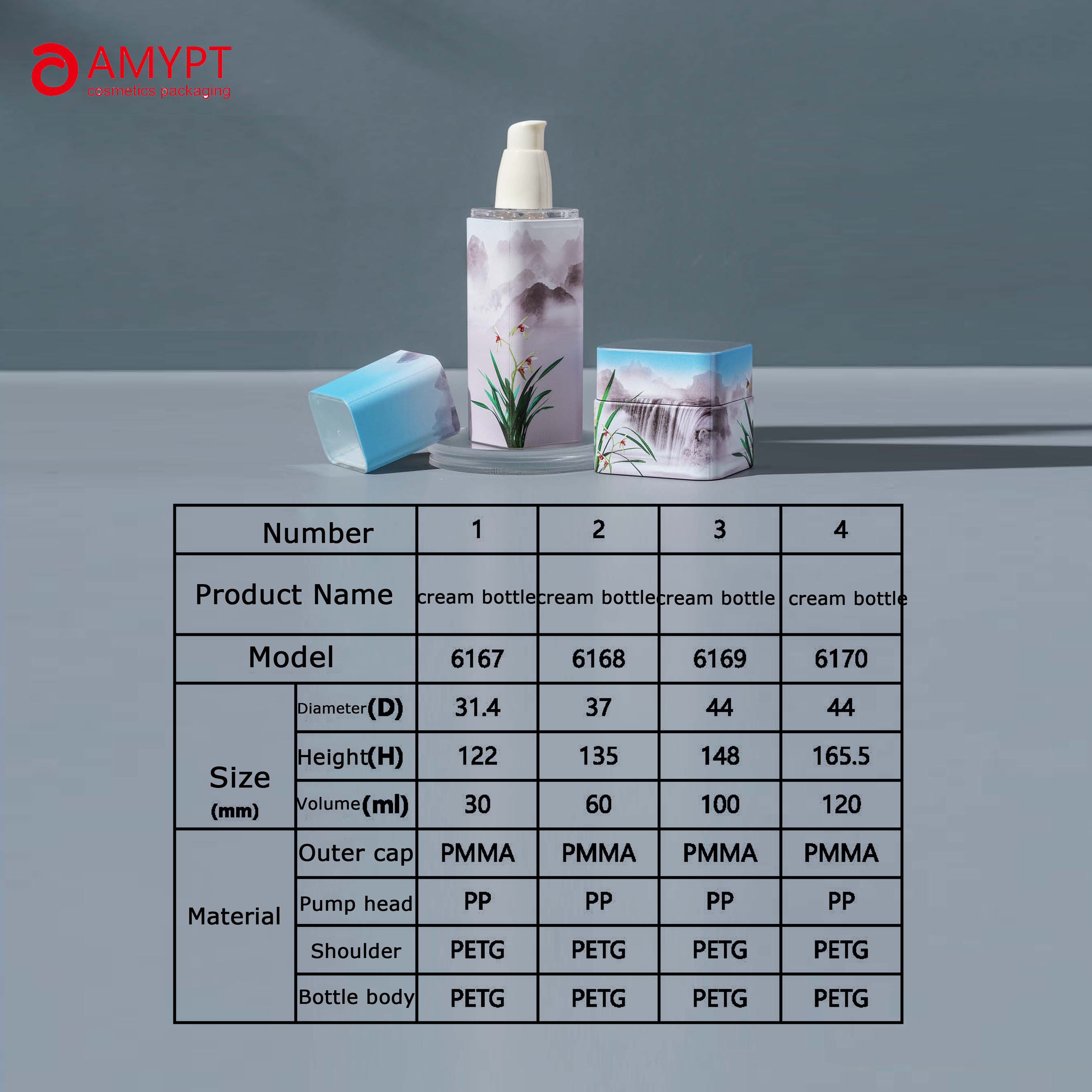 Customized Design PETG Plastic Cream Lotion Jar Bottle Containers