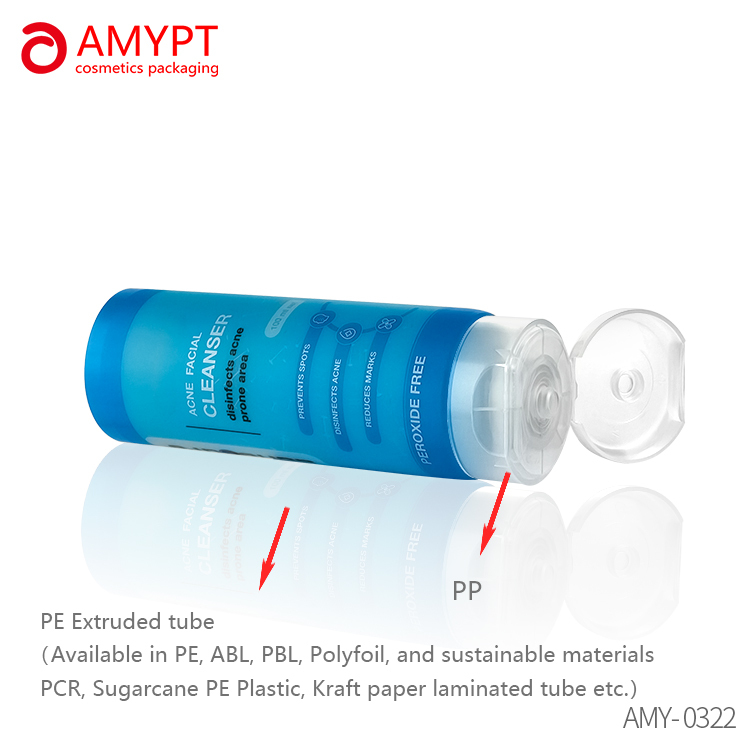 30ml 50ml 90ml 120ml 160ml 200ml 250ml 300ml custom facial wash tube transparent packaging tubes